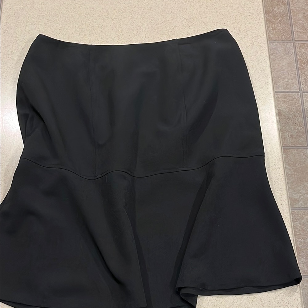 Jones Studio Black Asymmetrical Trumpet Mini Skirt